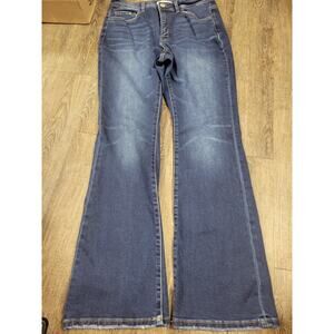 Loveret by Vervet Dark Wash Women's Flare Stretch Jeans Plus Size 14W - 33" ins